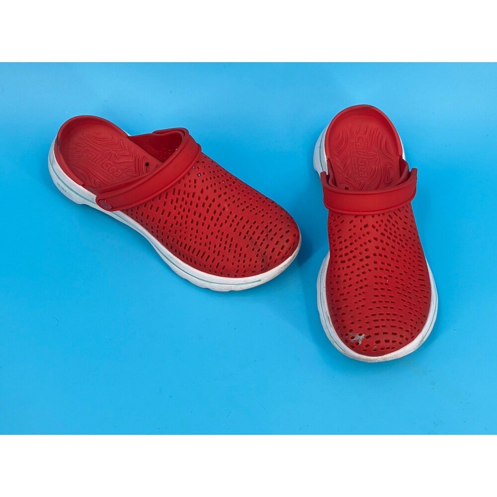 Skechers Cali Gear Ultra Go Womens 8 Red Foam Clogs Slip On Water Shoes